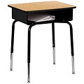 Flash Furniture 24W Student Desk with Open Front Metal Book Box, Wood Grain/Black (FD-DESK-GG)
