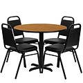 Flash Furniture Table Set, 36D x 36W, Wood Grain (HDBF1003-GG)