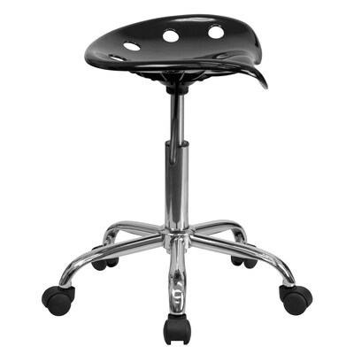 Flash Furniture Vibrant Tractor Seat and Chrome Stool, Black