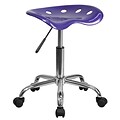 Flash Furniture Vibrant Tractor Seat and Chrome Stool, Violet
