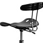 Flash Furniture Elliott Armless Plastic and Chrome Task Office Chair with Tractor Seat, Black and Chrome (LF214BLACK)