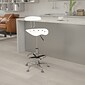 Belnick Vibrant Chrome Drafting Stool with Tractor Seat, White