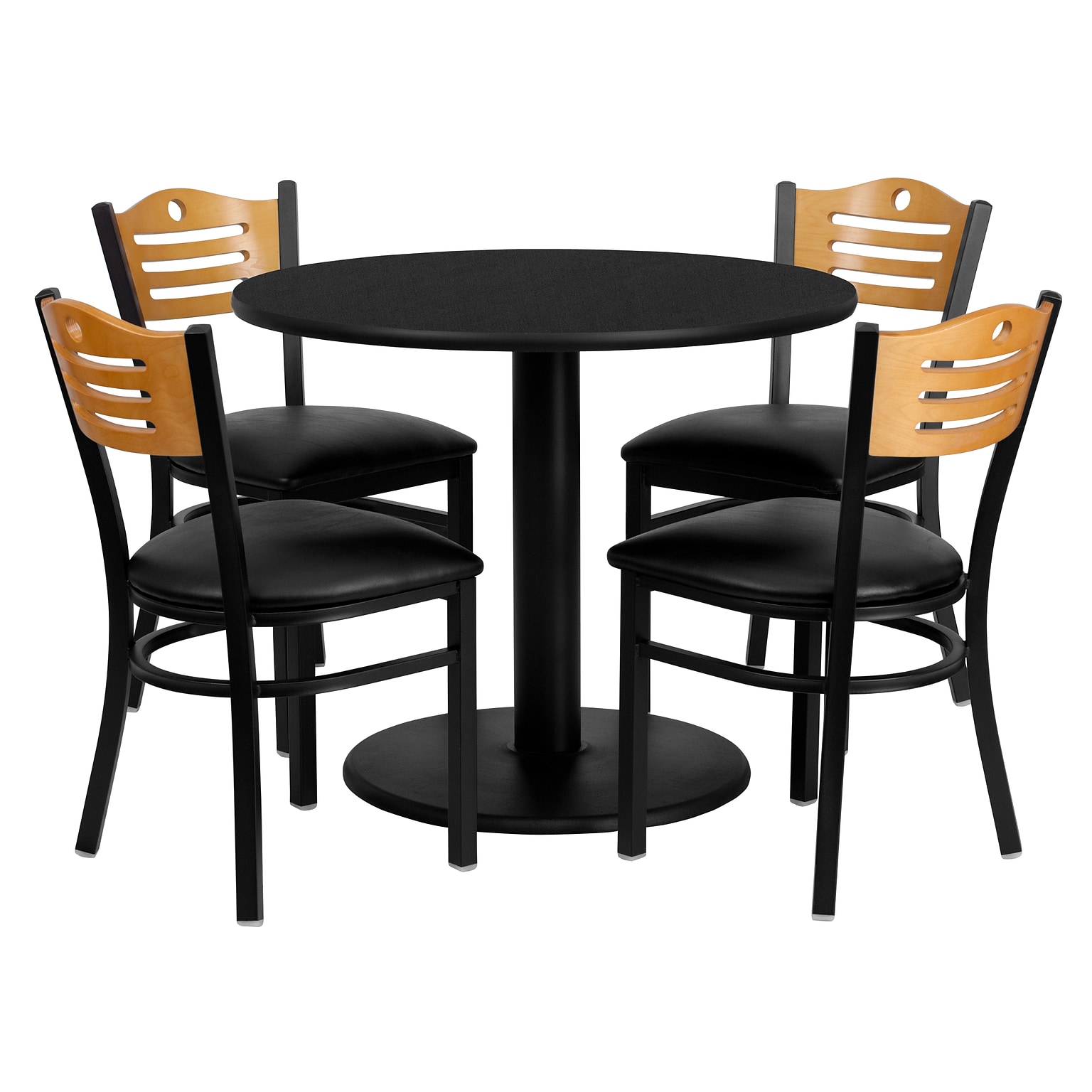 Flash Furniture Table Set 36D x 36W, Black (MD-0009-GG)