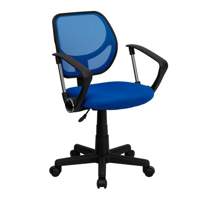 Flash Furniture Neri Ergonomic Mesh Swivel Low Back Task Office Chair, Blue (WA3074BLARM)