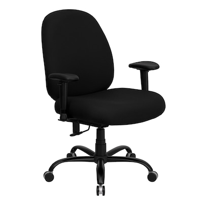 Flash Furniture HERCULES Series Ergonomic Fabric Swivel Big & Tall Executive Office Chair, Black (WL