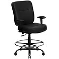 Flash Furniture HERCULES Big & Tall LeatherSoft Drafting Chair, Black (WL-735SYG-BK-LEA-AD-GG)
