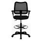 Flash Furniture Mesh Back Fabric Drafting Chair, Black (WL-A277-BK-AD-GG)