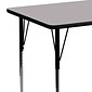 Flash Furniture Wren Rectangular Activity Table, 24" x 48", Height Adjustable, Gray (XUA2448RECGYTA)