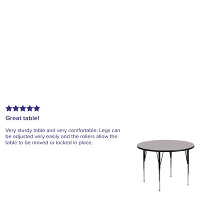 Flash Furniture Wren 42'' Round Activity Table, Height Adjustable, Gray (XUA42RNDGYTA)