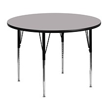 Belnick 21 1/8 - 30 1/8 H x 48 W x 48 D Steel Round Activity Table, Gray