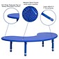 Flash Furniture Wren 65" Half-Moon Activity Table, Height Adjustable, Blue (YUYCX04MOONTBBL)