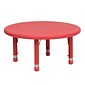 Flash Furniture Wren 33" Round Activity Table, Height Adjustable, Red (YUYCX007RDTBRD)
