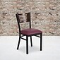 Flash Furniture Hercules Traditional Vinyl & Wood Slat Back Restaurant Dining Chair, Walnut/Burgundy (XUDG6G5WALGV)