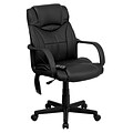 Flash Furniture Laverne Ergonomic LeatherSoft Swivel Mid-Back Massaging Executive Office Chair, Black (BT2690P)