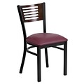 Flash Furniture Hercules Traditional Vinyl & Wood Slat Back Restaurant Dining Chair, Walnut/Burgundy