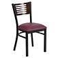 Flash Furniture Hercules Traditional Vinyl & Wood Slat Back Restaurant Dining Chair, Walnut/Burgundy (XUDG6G5WALGV)