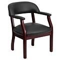 Flash Furniture Luxurious Vinyl Conference Chair, Black and Mahogany (BZ105BLK)