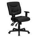 Flash Furniture Cole Ergonomic LeatherSoft Swivel Mid-Back Task Office Chair, Black (GO1574BKA)
