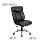 Flash Furniture HERCULES Series Armless Ergonomic LeatherSoft Swivel Big & Tall Executive Office Chair, Black (GO1235BKLEA)
