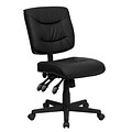 Flash Furniture Cole Armless Ergonomic LeatherSoft Swivel Mid-Back Task Office Chair, Black (GO1574BK)