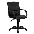Flash Furniture Rider LeatherSoft Swivel Mid-Back Task Office Chair, Black (GO228SBKLEA)