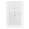 JAM Paper® Plastic Envelopes with Button and String Tie Closure, Open End, 4.25 x 6.25, Clear, 12/Pa