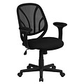 Flash Furniture Y-GO Office Ergonomic Mesh Swivel Mid-Back Task Office Chair, Black (GOWY05A)