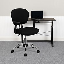 Flash Furniture Beverly Ergonomic Mesh Swivel Mid-Back Padded Task Office Chair, Black (H2376FBKARMS