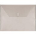 JAM Paper Plastic Envelopes with Hook & Loop Closure, Letter Booklet, 9.75 x 13, Smoke Gray, 12/Pack