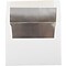 JAM Paper A2 Foil Lined Invitation Envelopes, 4.375 x 5.75, White with Silver Foil, 25/Pack (79415)