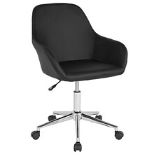 Flash Furniture Cortana LeatherSoft Swivel Mid-Back Home and Office Chair, Black (DS8012LBBLK)
