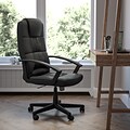 Flash Furniture Biscayne LeatherSoft Swivel High Back Padded Task Office Chair, Black (CH197051X000B