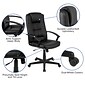 Flash Furniture Biscayne LeatherSoft Swivel High Back Padded Task Office Chair, Black (CH197051X000BK)