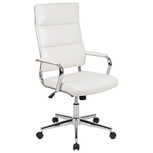 Flash Furniture Hansel LeatherSoft Swivel High Back Executive Office Chair, White (BT20595H2WH)
