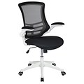 Flash Furniture Kelista Ergonomic Mesh Swivel Mid-Back Task Office Chair, Black with White Frame (BL