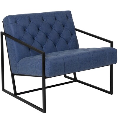 Flash Furniture Hercules Madison Series LeatherSoft Retro Tufted Lounge Chair, Blue (ZB8522BL)