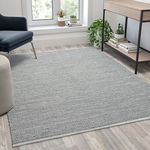 Flash Furniture Abbott Polypropylene 89 x 58 Rectangular Handwoven Rug, Gray (CI20939757BL)