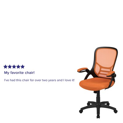 Flash Furniture Porter Ergonomic Mesh Swivel High Back Office Chair, Orange/Black (HL00161BKOR)