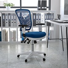 Flash Furniture Nicholas Ergonomic Mesh Swivel Mid-Back Multifunction Executive Office Chair, Blue/W