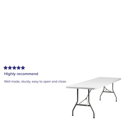 Flash Furniture Kathryn Folding Table, 96" x 30", Granite White (RB3096)