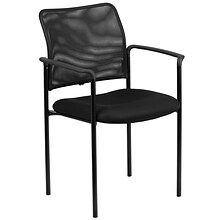 Flash Furniture Jana Mesh Stackable Side Chair with Arms, Black (GO5162)