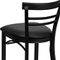 Flash Furniture HERCULES Series Traditional Metal Two-Slat Ladder Back Restaurant Barstool, Black (XU6R9BLADBARBKV)