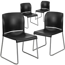 Flash Furniture HERCULES Polypropylene Office Chair, Black, 4/Pack (RUT-238A-BK-GG)