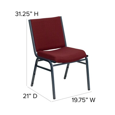 Flash Furniture HERCULES Series Fabric Stack Chair, Burgundy Patterned (XU60153BY)