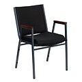 Flash Furniture HERCULES Series Fabric Stack Chair with Arms, Black Dot (XU60154BK)