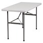 Flash Furniture Kathryn Folding Table, 48" x 24", Granite White (RB2448)