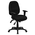 Flash Furniture Mid-Back Multi-Functional Fabric Swivel Computer Chairs (BT662BK)