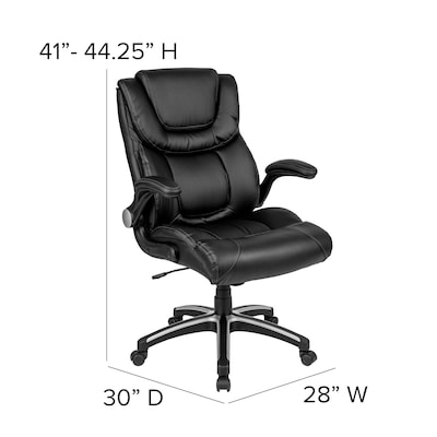 Flash Furniture Hansel LeatherSoft Swivel Executive Office Chair, Black (BT9896H)