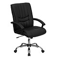 Flash Furniture Hansel LeatherSoft Swivel Mid-Back Managers Office Chair, Black (BT9076BK)
