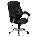 Flash Furniture Jessie Ergonomic LeatherSoft Swivel High Back Executive Office Chair, Black (GO725BKLEA)